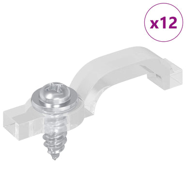 LED Strip Clips 23,8 mm 12 st Doorzichtig Kunststof en Ijzer