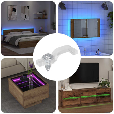 LED Strip Clips 23,8 mm 12 st Doorzichtig Kunststof en Ijzer