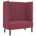 Hoge Rug Bank 101cm Wijnrood Stof