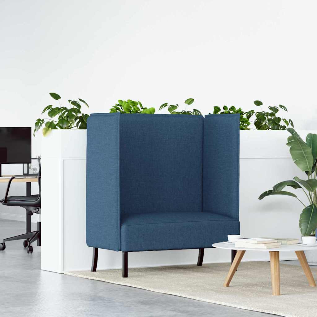 Hoge Rug Bank 101cm Blauw Stof