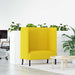 Hoge Rug Bank 101cm Lichtgeel Stof