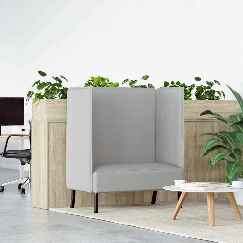 Hoge Rug Bank Wolken grijs 109 x 56 x 121 cm Stof