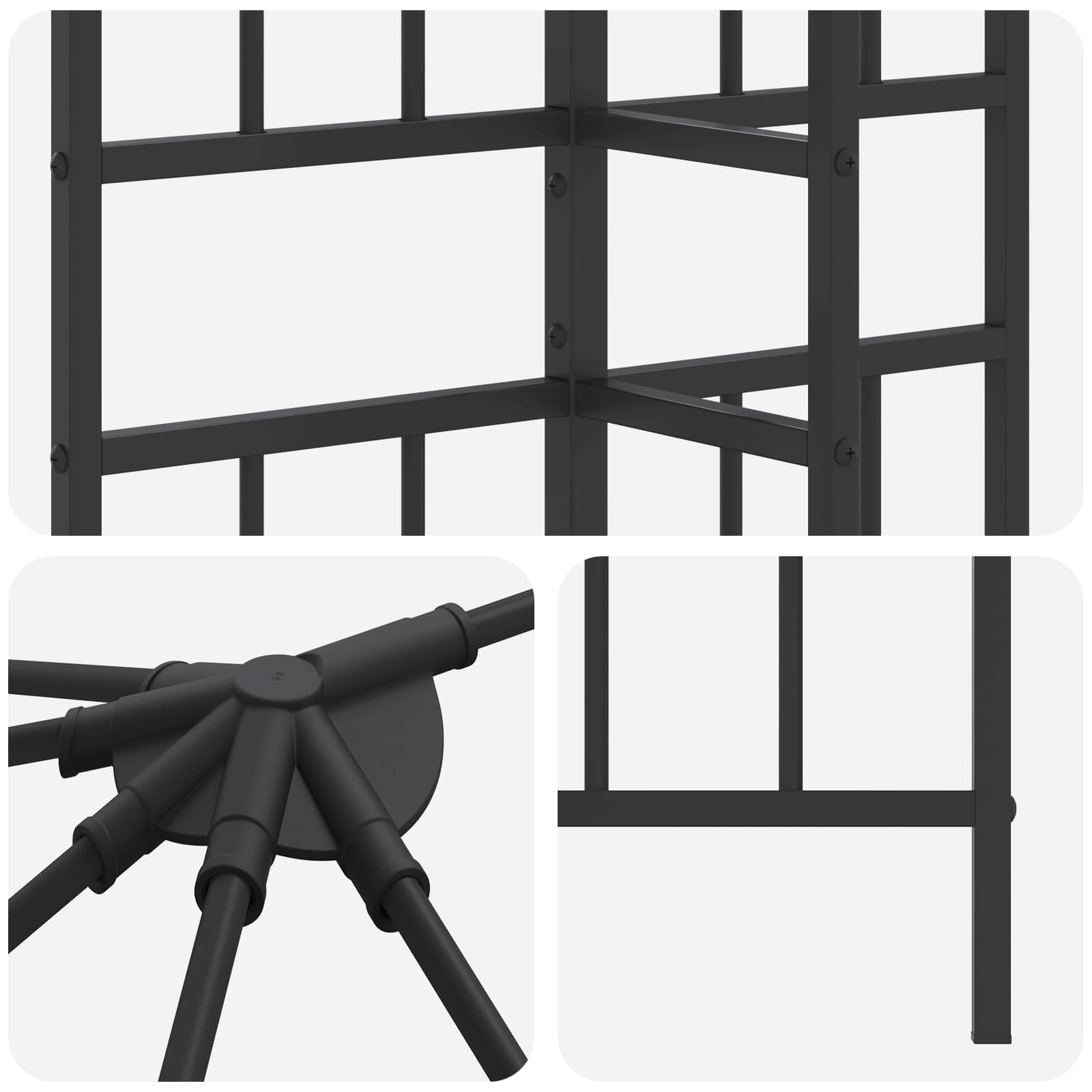Tuinhuisframe zonder tentdoek 6 x 3 m Zwart Staal