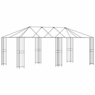 Tuinhuisframe zonder tentdoek 6 x 3 m Zwart Staal