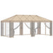 Tuinhuisframe zonder tentdoek 6 x 3 m Zwart Staal