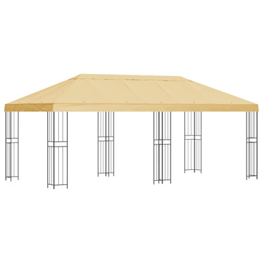 Tuinprieel 6 x 3 m Crèmekleurig Polyester en staal 190 gsm