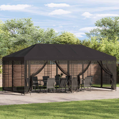 Tuinprieel 6 x 3 m Antraciet Polyester en staal 190 gsm