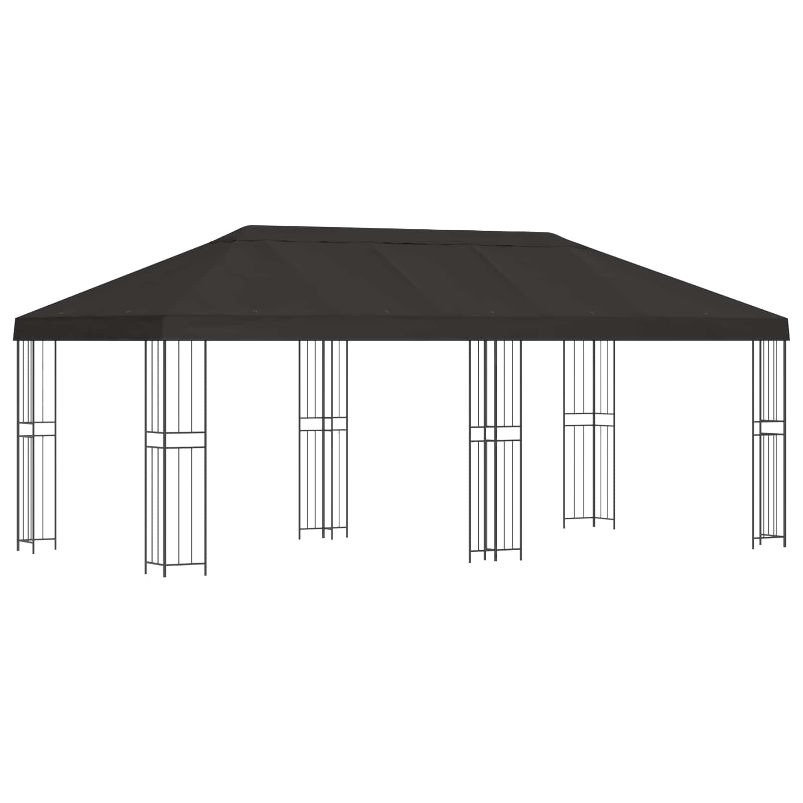 Tuinprieel 6 x 3 m Antraciet Polyester en staal 190 gsm