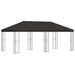 Tuinprieel 6 x 3 m Antraciet Polyester en staal 190 gsm