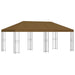 Tuinprieel 6 x 3 m Taupe Polyester en staal 190 gsm