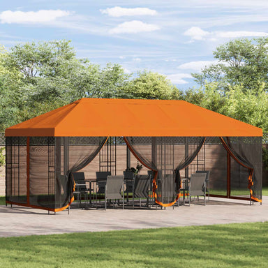 Tuinprieel 6 x 3 m Oranje Polyester en staal 190 gsm