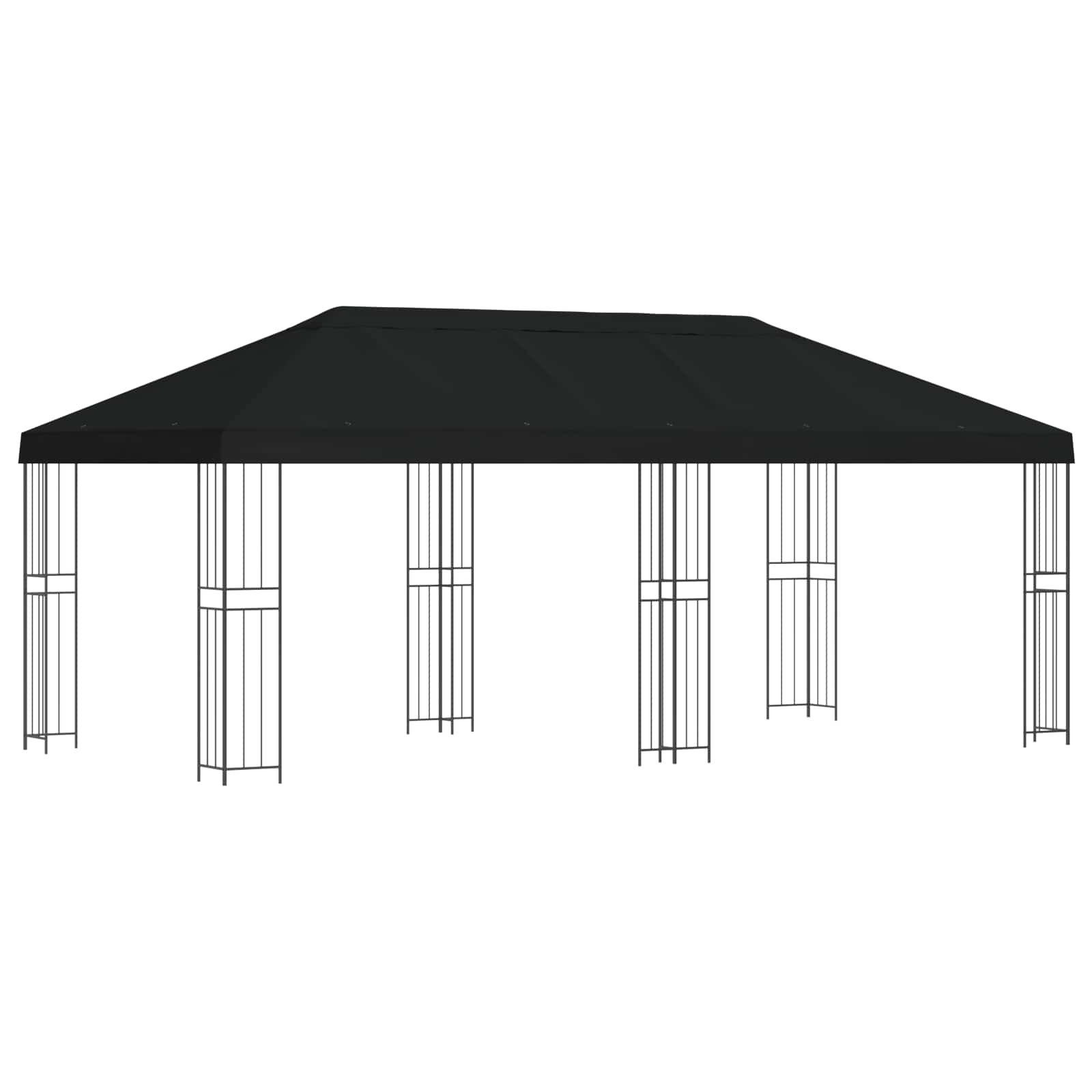 Tuinprieel 6 x 3 m Zwart Polyester en staal 190 gsm
