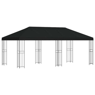Tuinprieel 6 x 3 m Zwart Polyester en staal 190 gsm