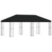 Tuinprieel 6 x 3 m Zwart Polyester en staal 190 gsm