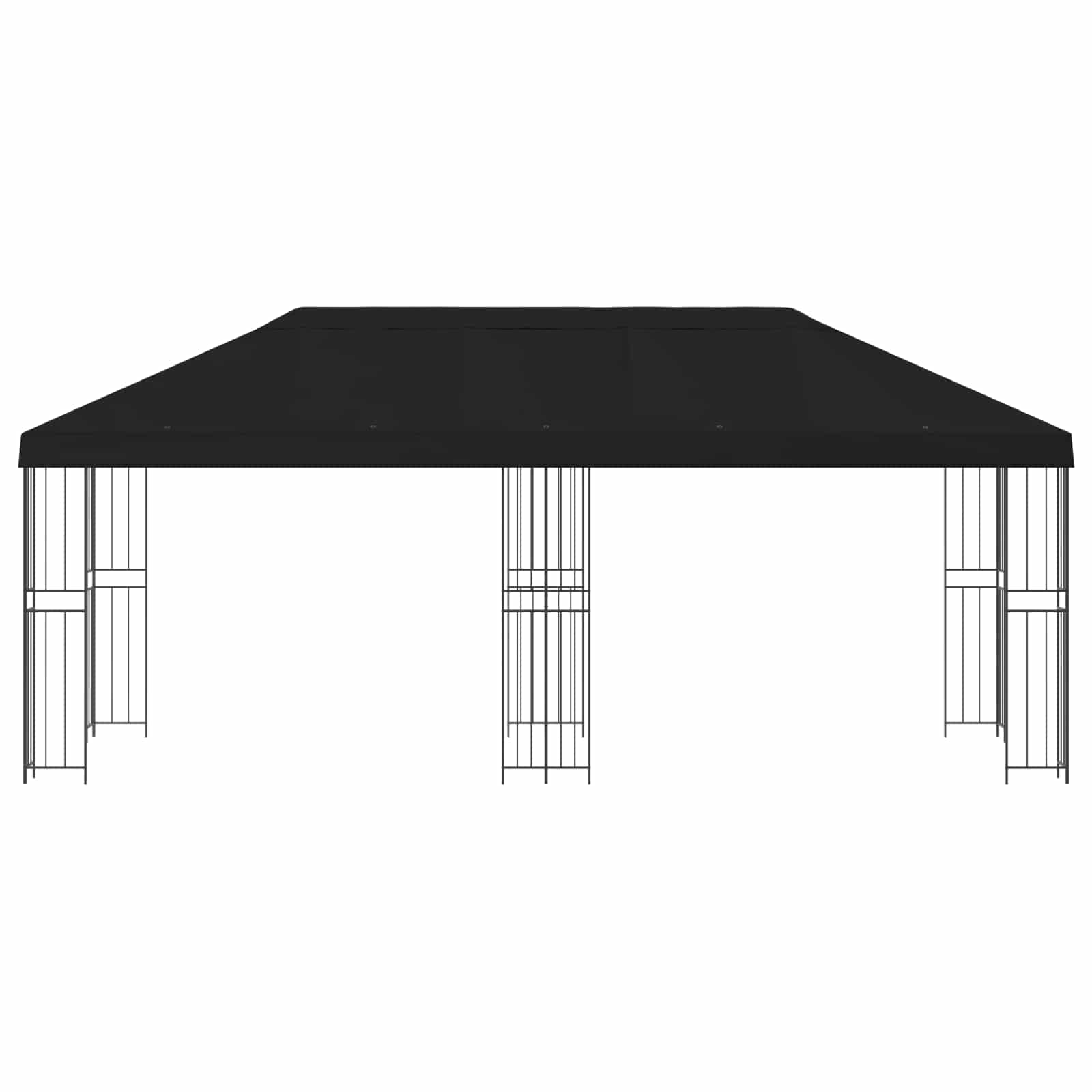 Tuinprieel 6 x 3 m Zwart Polyester en staal 190 gsm