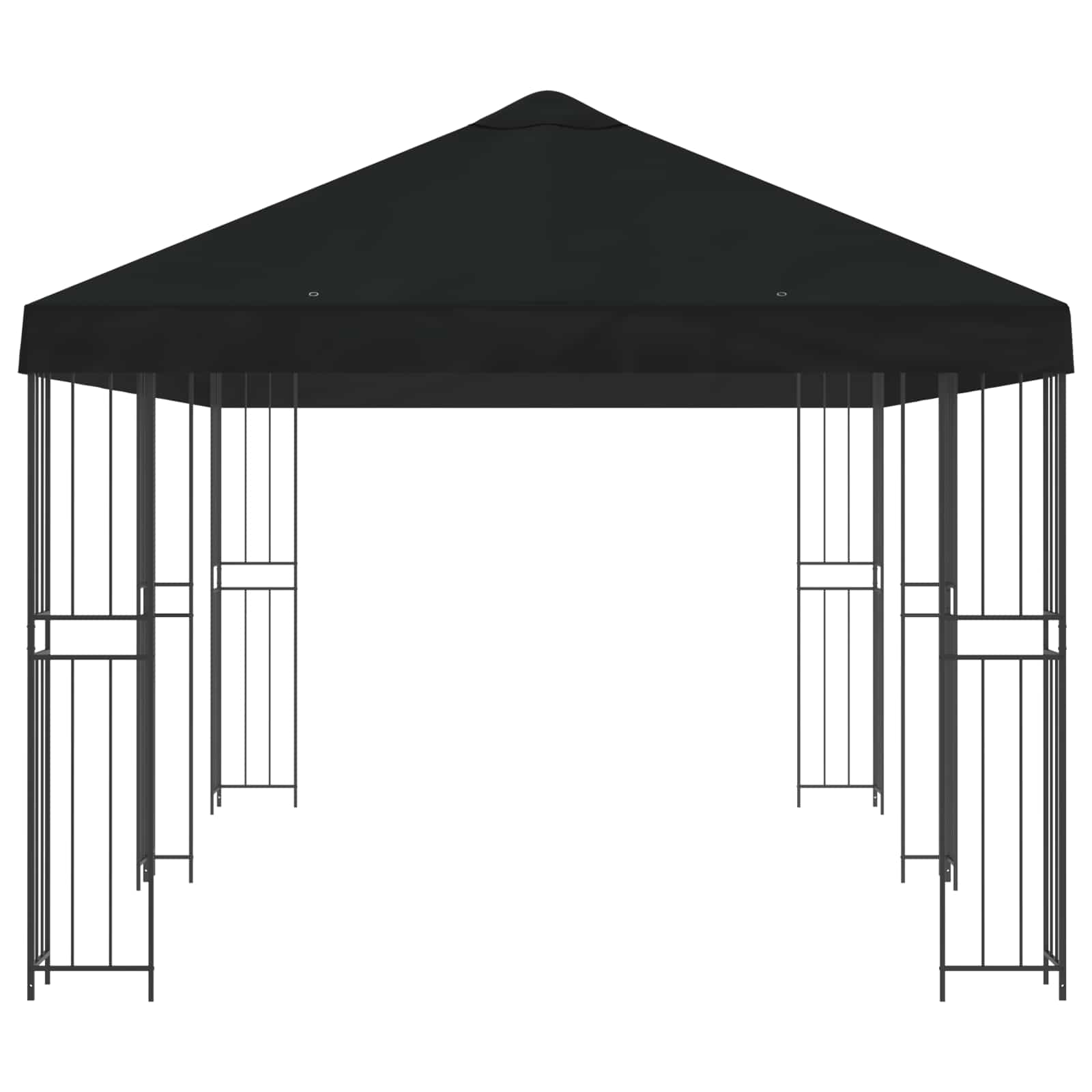 Tuinprieel 6 x 3 m Zwart Polyester en staal 190 gsm