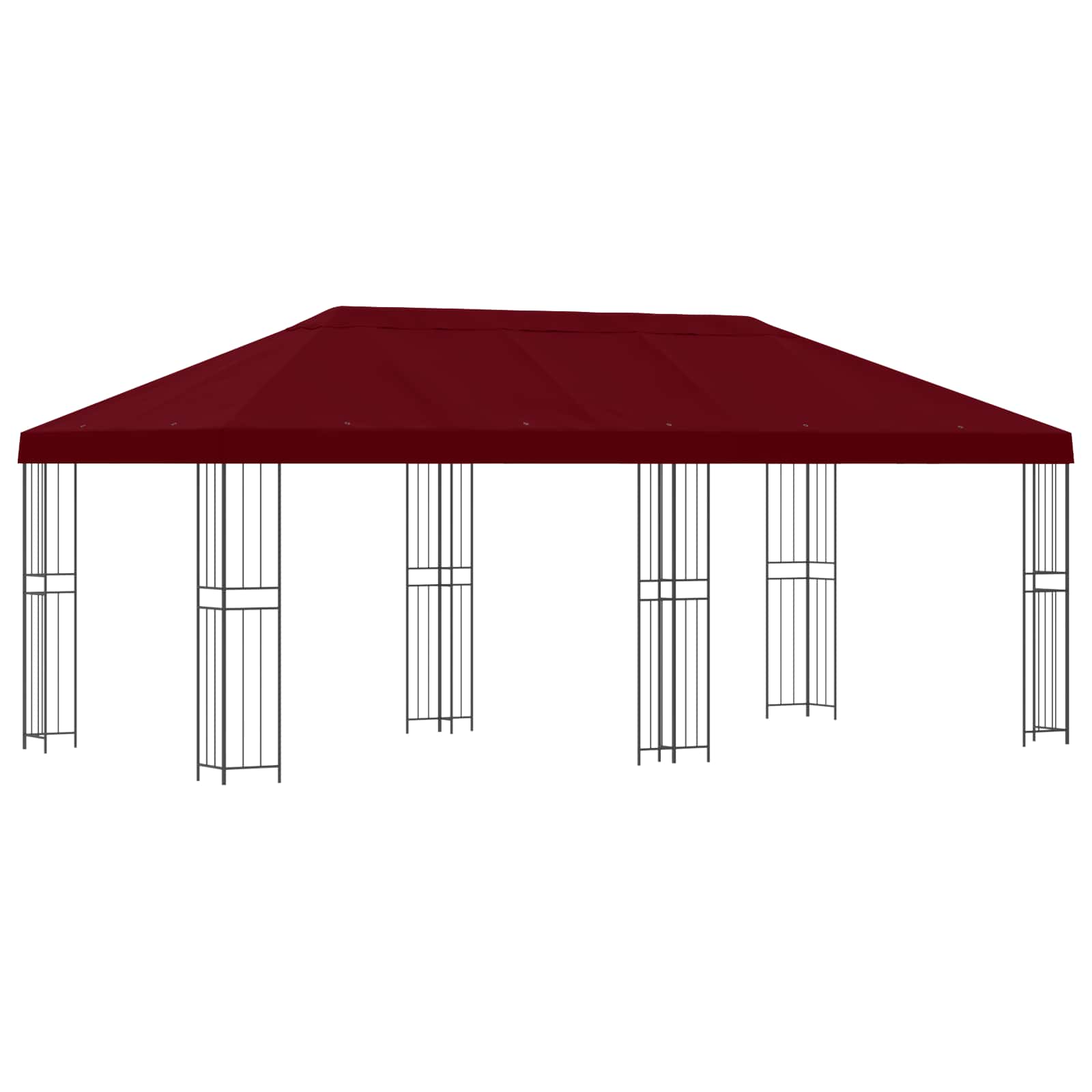 Tuinprieel 6 x 3 m Bordeauxrood Polyester en staal 190 gsm