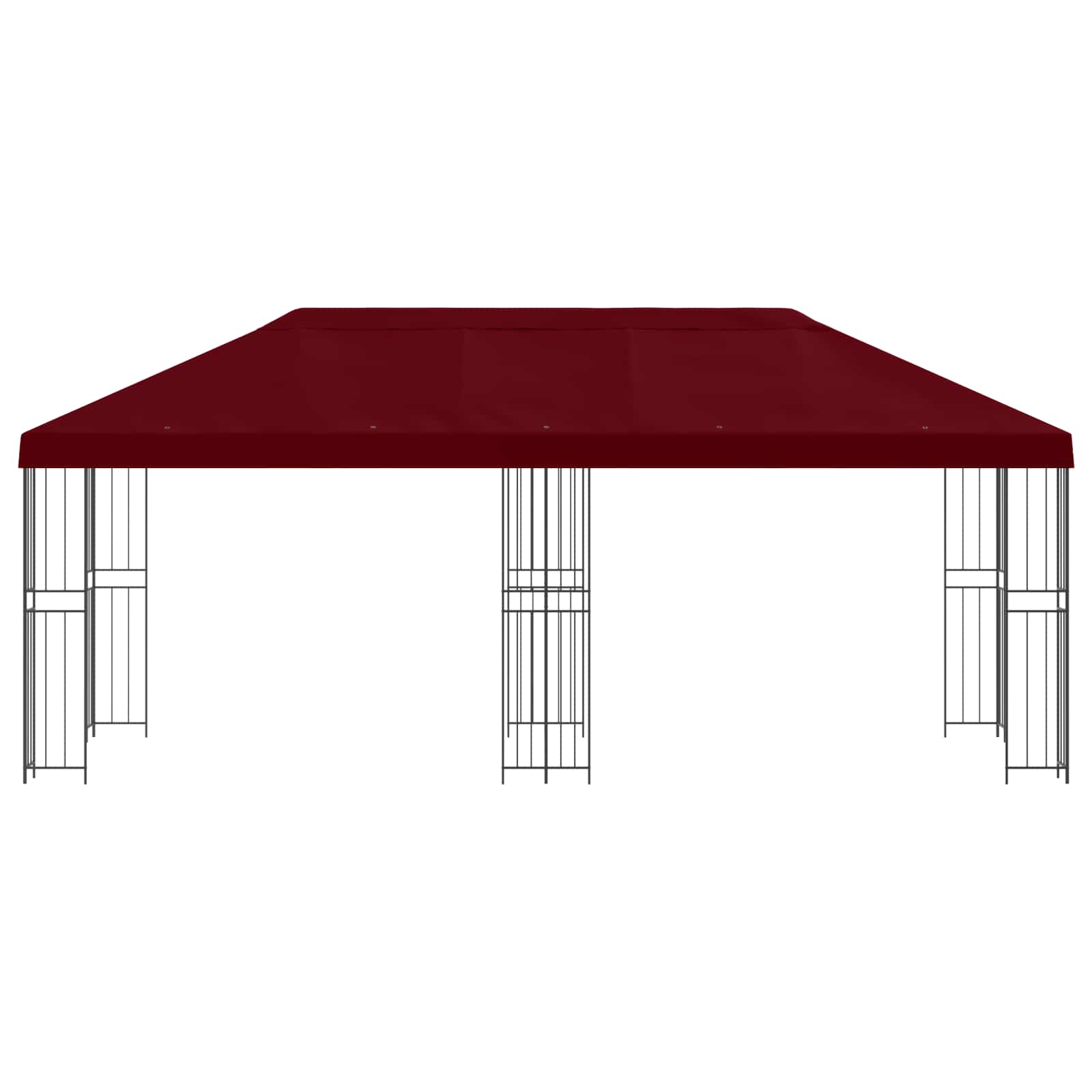 Tuinprieel 6 x 3 m Bordeauxrood Polyester en staal 190 gsm