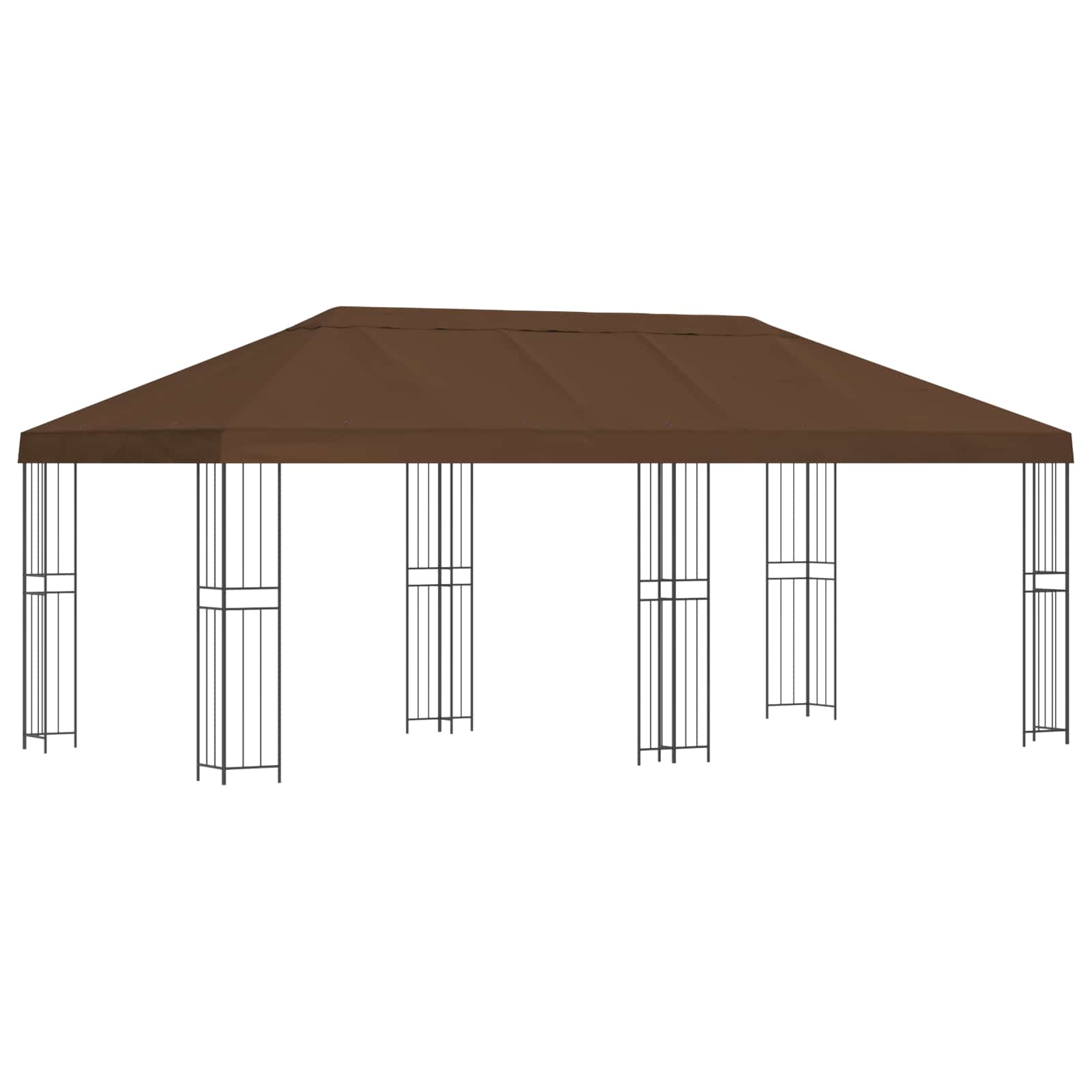 Tuinprieel 6 x 3 m Bruin Polyester en staal 190 gsm