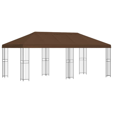 Tuinprieel 6 x 3 m Bruin Polyester en staal 190 gsm