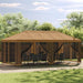 Paviljoen met zijwanden 6 x 3 m Beige Polyester en staal