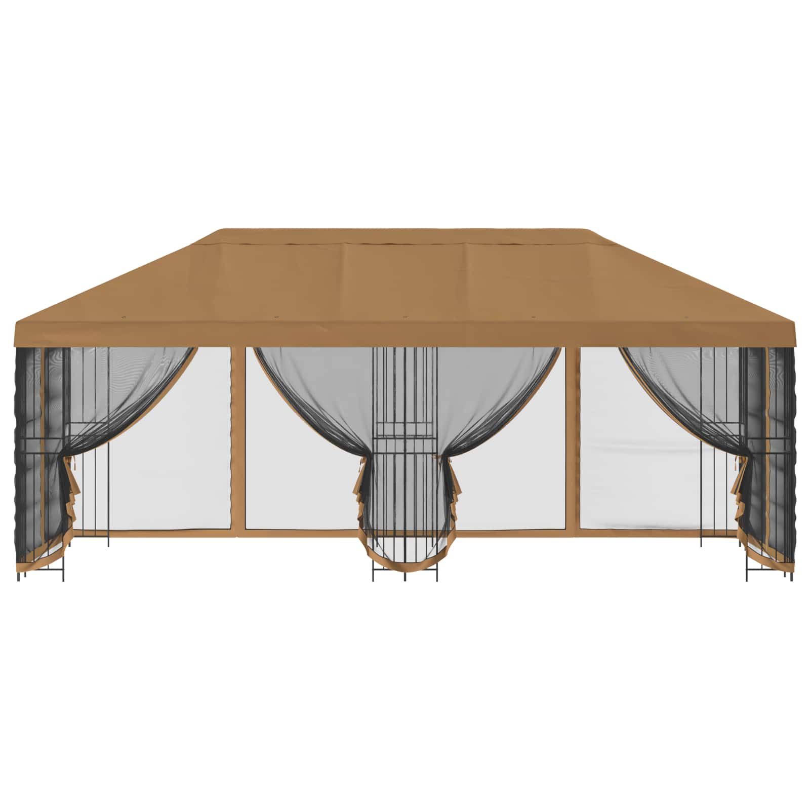 Paviljoen met zijwanden 6 x 3 m Beige Polyester en staal