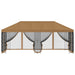 Paviljoen met zijwanden 6 x 3 m Beige Polyester en staal
