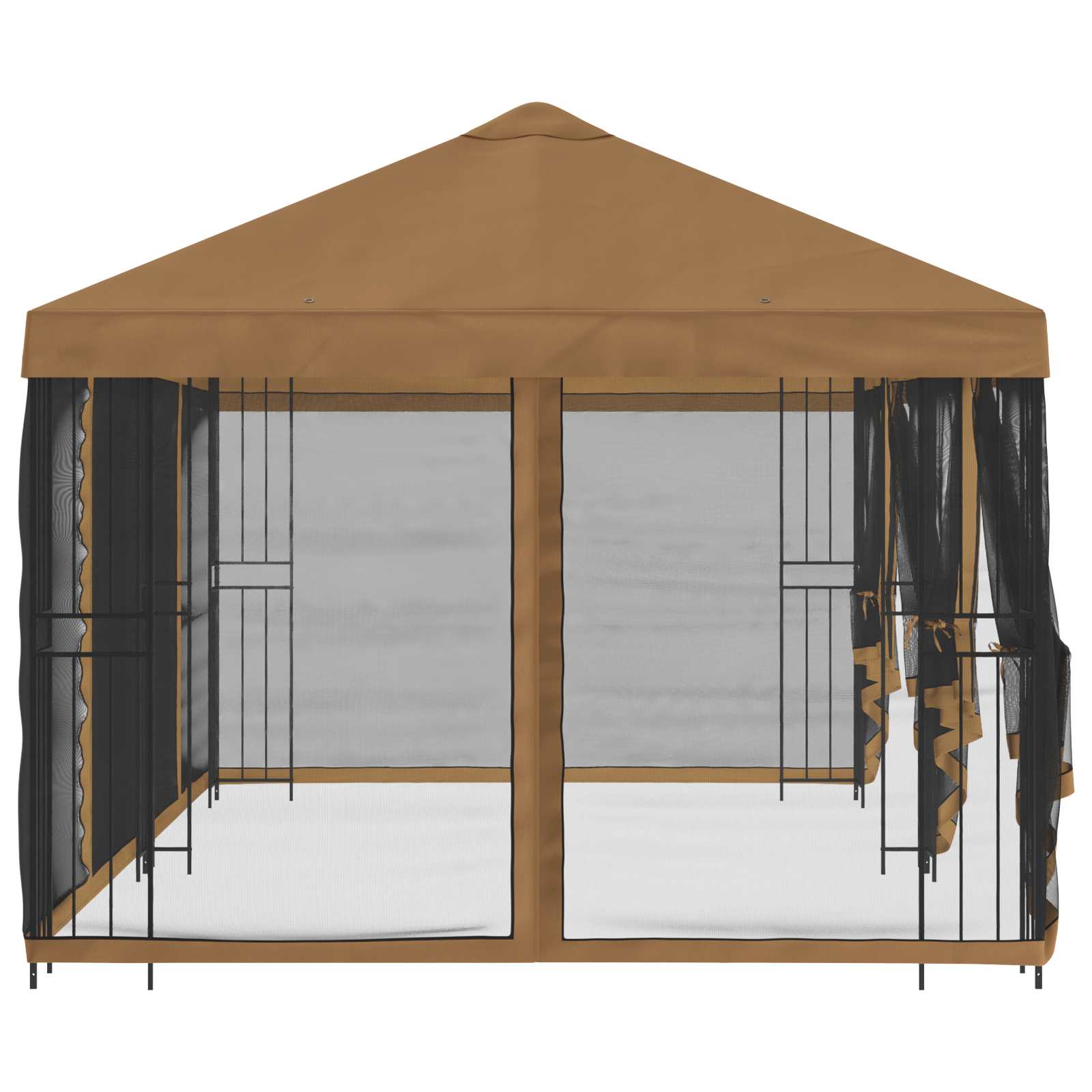 Paviljoen met zijwanden 6 x 3 m Beige Polyester en staal