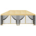 Paviljoen met zijwanden 6 x 3 m Crèmekleurig Polyester en staal