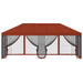 Paviljoen met zijwanden 6 x 3 m Terracotta Polyester en staal