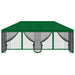 Paviljoen met zijwanden 6 x 3 m Groen Polyester en staal