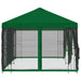 Paviljoen met zijwanden 6 x 3 m Groen Polyester en staal