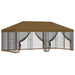 Paviljoen met zijwanden 6 x 3 m Taupe Polyester en staal