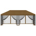 Paviljoen met zijwanden 6 x 3 m Taupe Polyester en staal