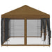 Paviljoen met zijwanden 6 x 3 m Taupe Polyester en staal