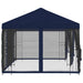 Paviljoen met zijwanden 6 x 3 m Blauw Polyester en staal