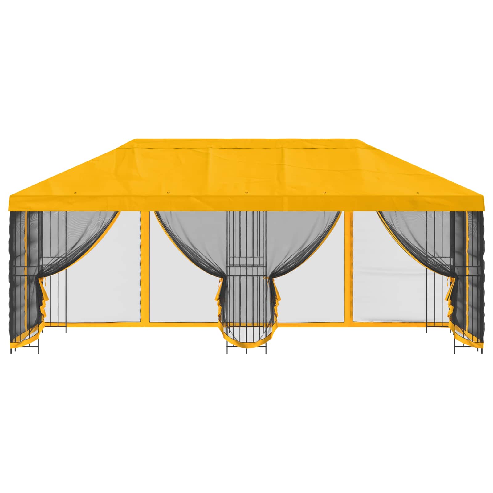 Paviljoen met zijwanden 6 x 3 m Geel Polyester en staal 190 gsm