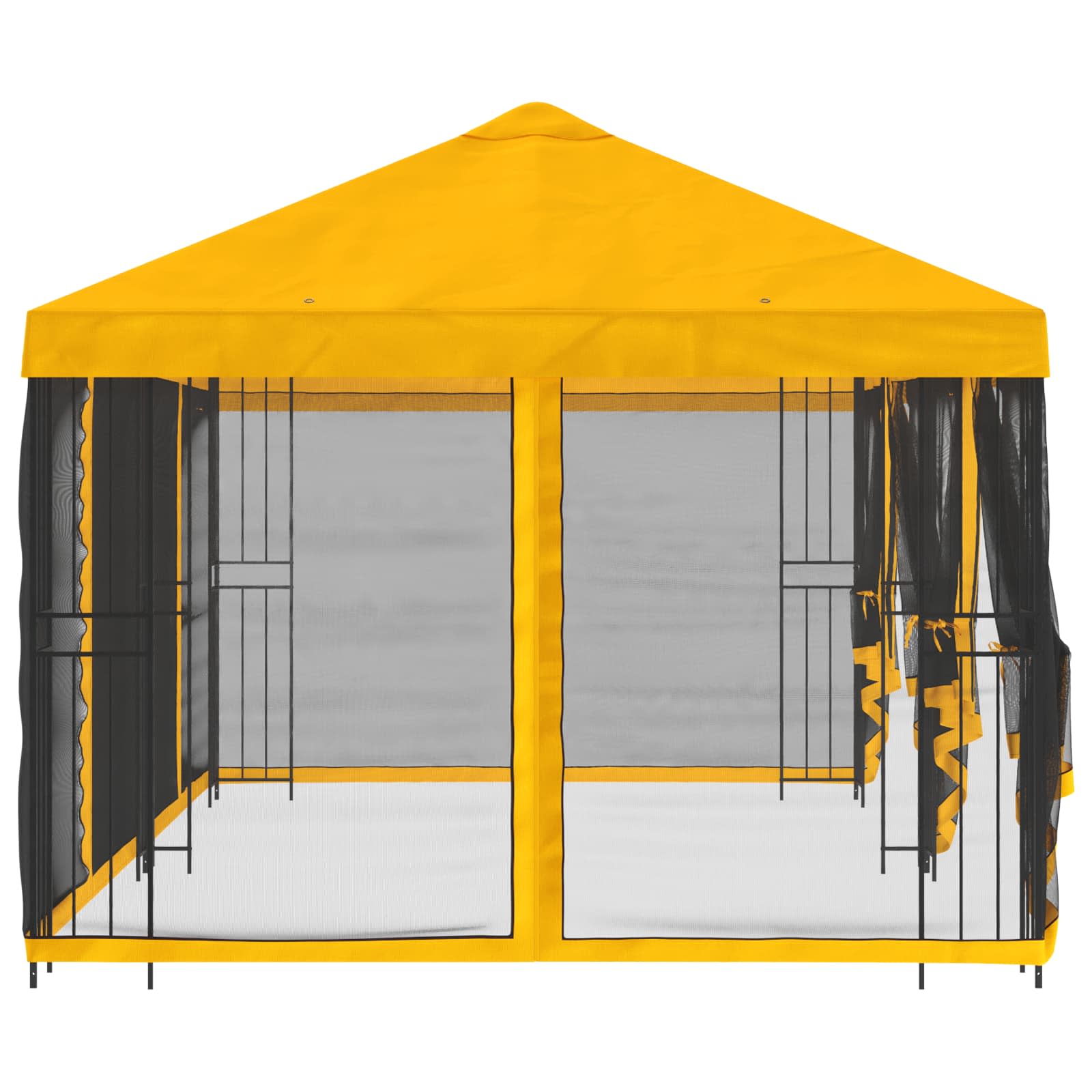 Paviljoen met zijwanden 6 x 3 m Geel Polyester en staal 190 gsm