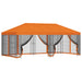 Paviljoen met zijwanden 6 x 3 m Oranje Polyester en staal 190