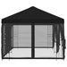 Paviljoen met zijwanden 6 x 3 m Zwart Polyester en staal 190
