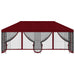 Paviljoen met zijwanden 6 x 3 m Bordeauxrood Polyester en staal