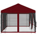 Paviljoen met zijwanden 6 x 3 m Bordeauxrood Polyester en staal