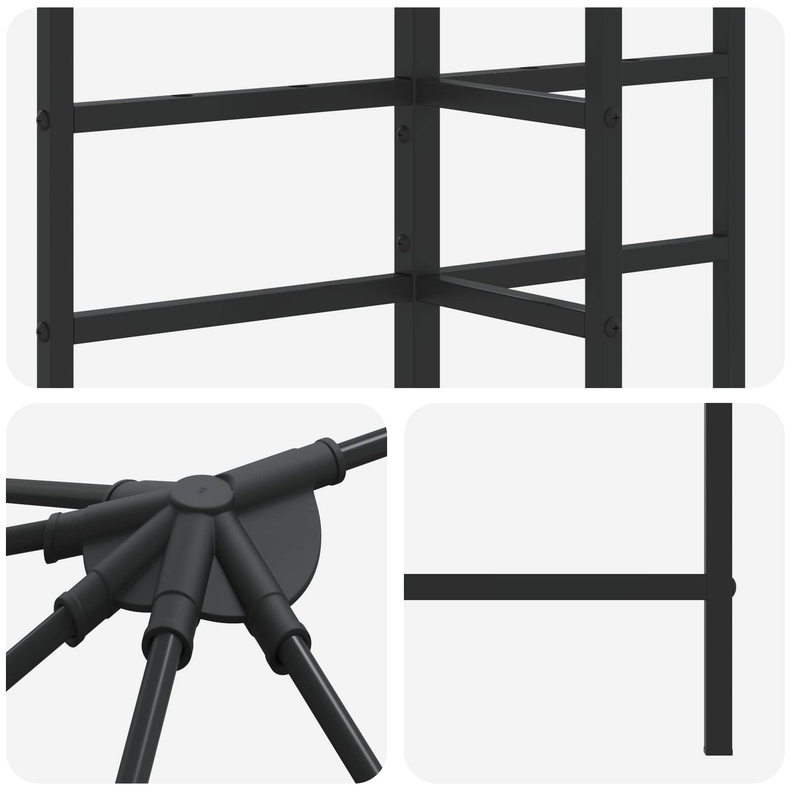 Tuinhuisframe zonder tentdoek 6 x 3 m Zwart Staal
