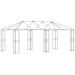 Tuinhuisframe zonder tentdoek 6 x 3 m Zwart Staal