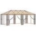 Tuinhuisframe zonder tentdoek 6 x 3 m Zwart Staal