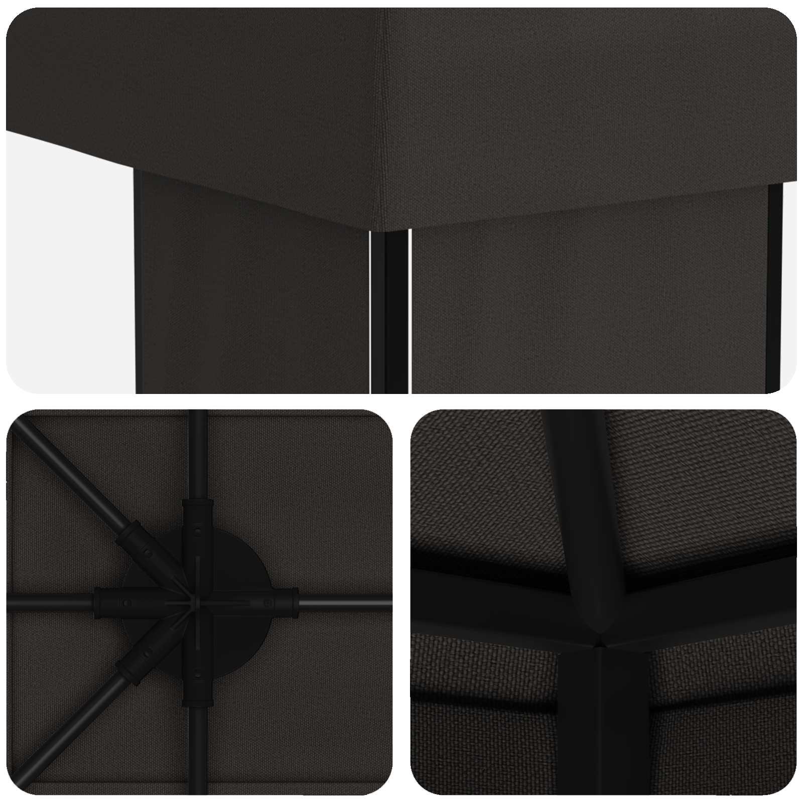 Tuinprieel 6 x 3 m Antracietkleurig Polyester en staal 190 gsm