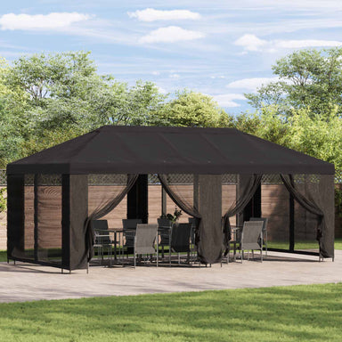 Tuinprieel 6 x 3 m Antracietkleurig Polyester en staal 190 gsm