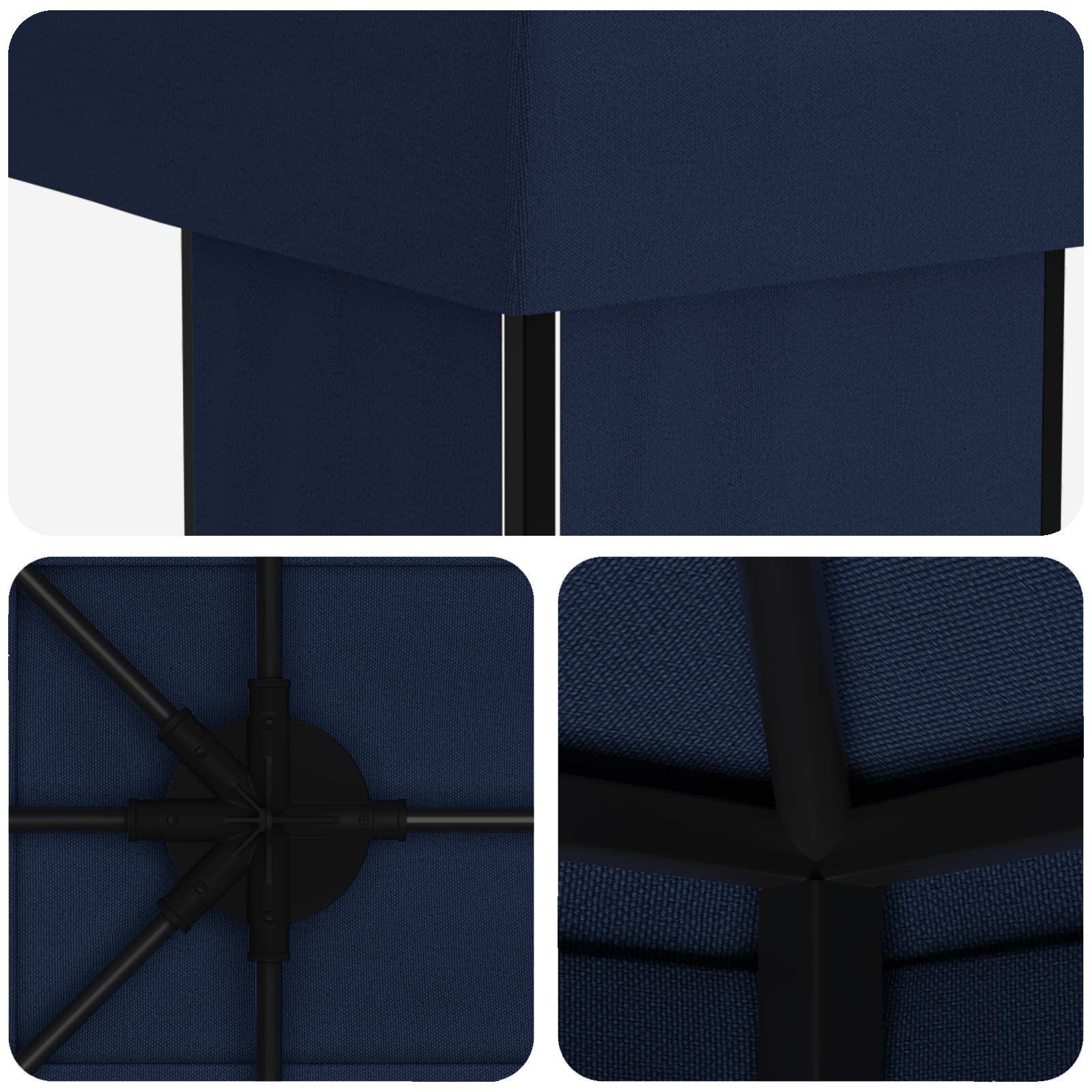 Tuinprieel 6 x 3 m Blauw Polyester en staal 190 gsm