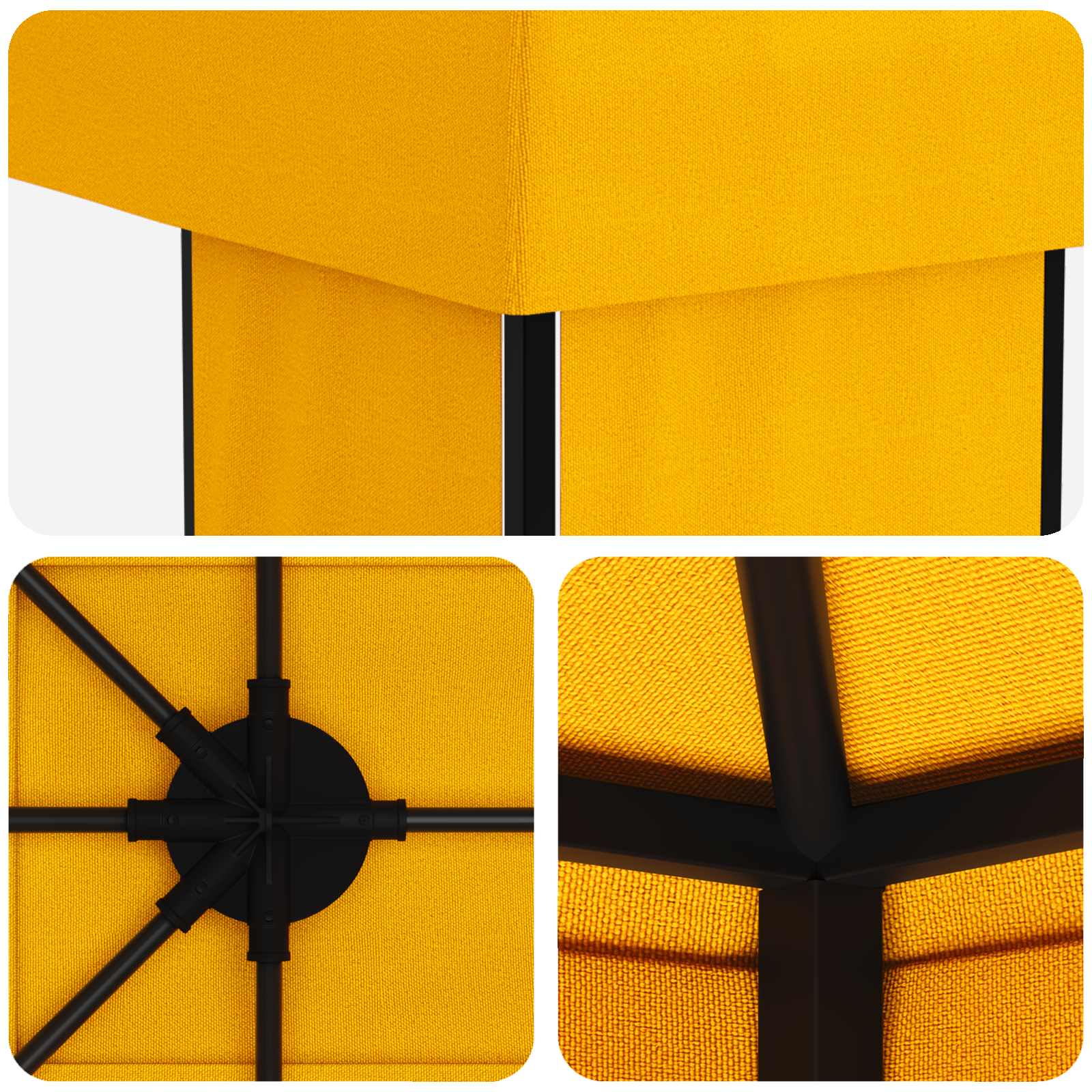 Tuinprieel 6 x 3 m Geel Polyester en staal 190 gsm