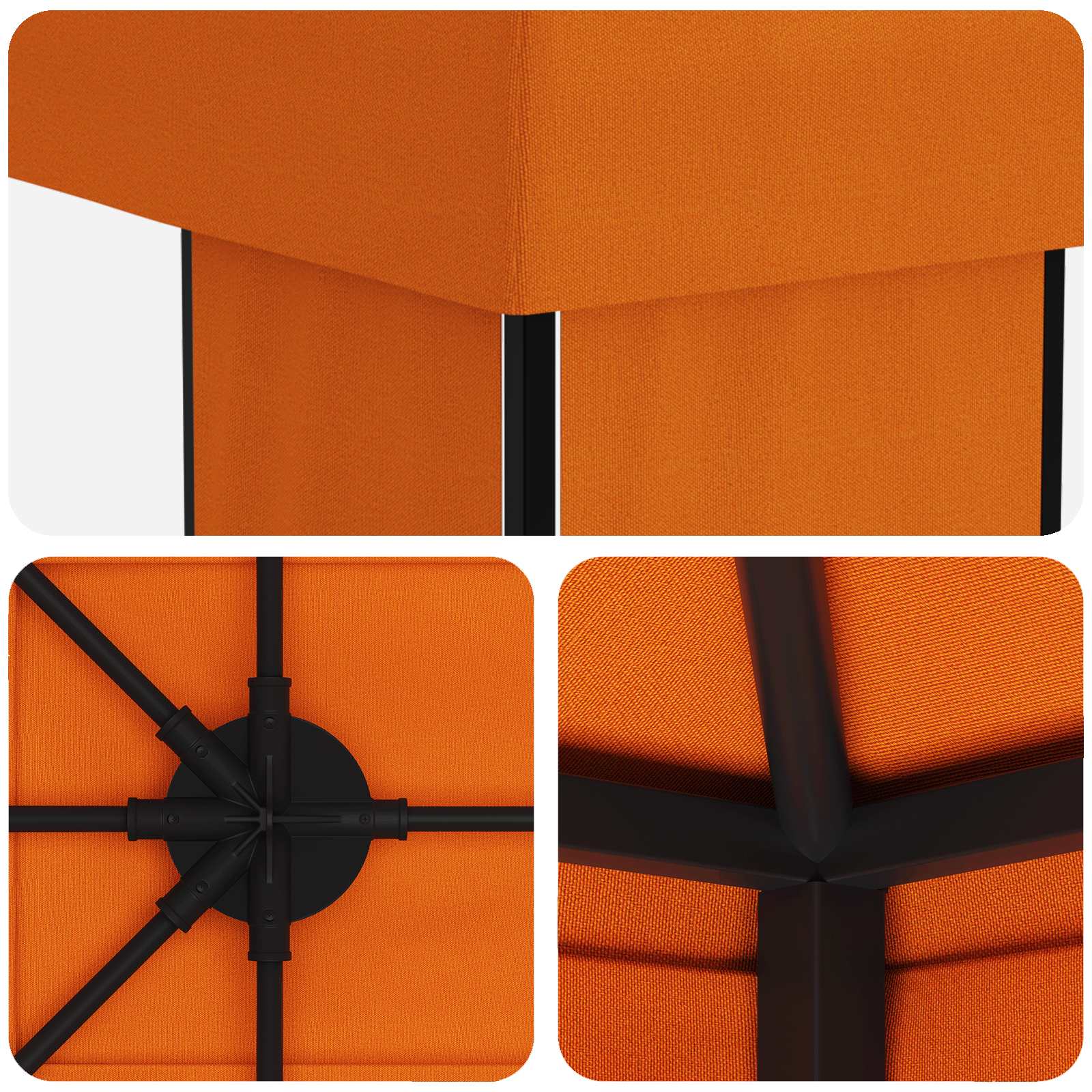 Tuinprieel 6 x 3 m Oranje Polyester en staal 190 gsm